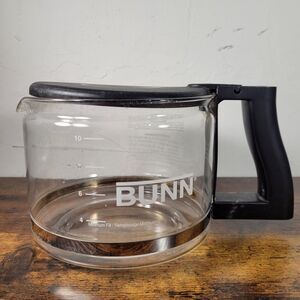 BUNN Coffee Maker 10 Cup Decanter Pot Carafe Glass Black Lid Schott Germany 4404